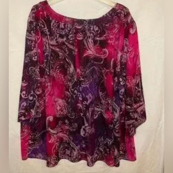 Just My Size Vibrant Pink and Purple Blouse - Picture 9 of 10
